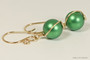 Gold Bright Green Pearl Necklace - Available with Matching Earrings