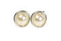 Sterling silver wire wrapped ivory cream pearl stud earrings handmade by Jessica Luu Jewelry