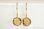14K yellow gold filled light Colorado topaz brown crystal classic cut dangle earrings handmade by Jessica Luu Jewelry