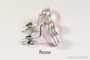 Sterling silver wire wrapped iridescent light pink dreamy rose pearl stud earrings handmade by Jessica Luu Jewelry