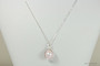 Sterling silver wire wrapped iridescent light pink dreamy rose pearl solitaire pendant on chain necklace handmade by Jessica Luu Jewelry