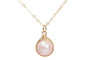 Gold Iridescent Light Pink Pearl Necklace - Available with Matching Earrings and Other Metal Options
