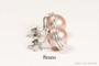 Sterling silver wire wrapped powder almond beige pearl stud earrings handmade by Jessica Luu Jewelry