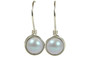 Sterling Silver Iridescent Powder Blue Pearl Earrings - Available with Matching Necklace and Other Metal Options
