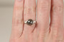 Sterling silver wire wrapped dark grey pearl solitaire ring handmade by Jessica Luu Jewelry