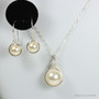 Sterling Silver Ivory Pearl Earrings - Available with Matching Necklace and Other Metal Options