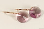 14K rose gold filled dangle earrings with iris purple crystal rivoli pendants handmade by Jessica Luu Jewelry