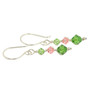 Sterling Silver Green and Peach Crystal Dangle Earrings - Available with Matching Necklace