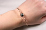 Rose Gold Black Pearl Bangle Bracelet - More Metal Options Available