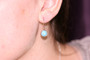 Gold Turquoise Earrings - Available with Matching Necklace and Other Metal Options