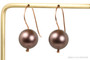 14K rose gold filled earrings with 12mm dark brown pearls handmade by Jessica Luu Jewelry