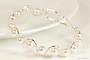 Sterling silver wire wrapped white pearl bracelet handmade by Jessica Luu Jewelry