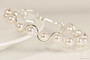 Sterling silver wire wrapped white pearl bracelet handmade by Jessica Luu Jewelry