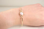 Sterling Silver Iridescent Light Pink Pearl Bangle Bracelet - Available in Other Metal Choices