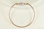 14K rose gold filled wire wrapped iridescent dreamy blue pearl solitaire bangle bracelet handmade by Jessica Luu Jewelry