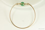 14K yellow gold filled herringbone wire wrapped eden green pearl slide on bangle bracelet handmade by Jessica Luu Jewelry