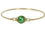 Gold Bright Green Pearl Bangle Bracelet - Other Metal Options Available