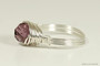 Sterling silver wire wrapped iris purple crystal solitaire ring handmade by Jessica Luu Jewelry