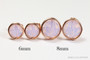14K rose gold filled wire wrapped 6mm and 8mm lavender pink purple round crystal stud earrings handmade by Jessica Luu Jewelry