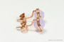 14K rose gold filled wire wrapped 6mm lavender pink purple round crystal stud earrings with rose gold colored stainless steel backings handmade by Jessica Luu Jewelry