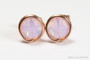 14K rose gold filled wire wrapped 6mm lavender pink purple round crystal stud earrings handmade by Jessica Luu Jewelry