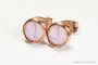 Rose Gold Light Purple Crystal Stud Earrings - Available in 2 Sizes and More Metal Options