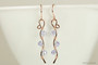 14K rose gold filled wire wrapped Provence lavender blue purple crystal dangle earrings handmade by Jessica Luu Jewelry