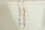 14K rose gold filled wire wrapped Provence lavender blue purple crystal dangle earrings handmade by Jessica Luu Jewelry