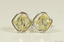 Sterling silver wire wrapped jonquil yellow crystal stud earrings handmade by Jessica Luu Jewelry