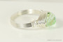 Sterling silver wire wrapped light green chrysolite crystal solitaire ring handmade by Jessica Luu Jewelry