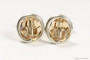Sterling silver sepia tan brown light Colorado topaz crystal stud earrings handmade by Jessica Luu Jewelry