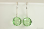 Sterling silver light green peridot crystal classic cut pendant dangle earrings handmade by Jessica Luu Jewelry