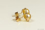 14K yellow gold filled wire wrapped light topaz crystal stud earrings handmade by Jessica Luu Jewelry