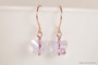 14K rose gold filled wire wrapped light purple lavender violet crystal butterfly dangle earrings handmade by Jessica Luu Jewelry