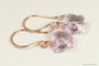 14K rose gold filled wire wrapped light purple lavender violet crystal butterfly dangle earrings handmade by Jessica Luu Jewelry