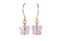Rose Gold Lavender Crystal Butterfly Earrings - Other Metal Options Available