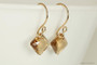 14K yellow gold filled light Colorado topaz crystal dangle earrings handmade by Jessica Luu Jewelry