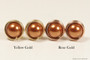 14K yellow and rose gold filled wire wrapped copper pearl stud earrings handmade by Jessica Luu Jewelry
