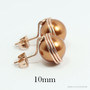 Gold Copper Pearl Stud Earrings - Available in 3 Sizes and Other Metal Options
