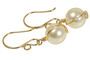 14K yellow gold filled wire wrapped ivory cream  pearl dangle earrings handmade by Jessica Luu Jewelry