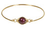 Gold Purple Pearl Bangle Bracelet - Other Metal Options Available