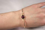 Gold Purple Pearl Bangle Bracelet - Other Metal Options Available