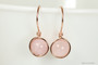 Rose Gold Pink Quartz Earrings - Available with Matching Necklace and Other Metal Options