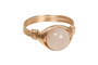 14K rose gold filled wire wrapped rose quartz gemstone ring handmade by Jessica Luu Jewelry