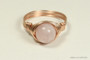 14K rose gold filled wire wrapped rose quartz gemstone ring handmade by Jessica Luu Jewelry