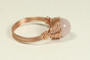 14K rose gold filled wire wrapped rose quartz gemstone ring handmade by Jessica Luu Jewelry