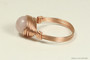 14K rose gold filled wire wrapped rose quartz gemstone ring handmade by Jessica Luu Jewelry