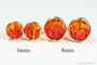 Gold Fiery Orange Crystal Stud Earrings - Available in 2 Sizes and Other Metal Options