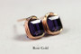 Gold Dark Purple Crystal Stud Earrings - Available with Matching Necklace and Other Metal Options