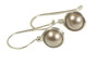 Sterling silver wire wrapped platinum pearl drop earrings handmade by Jessica Luu Jewelry